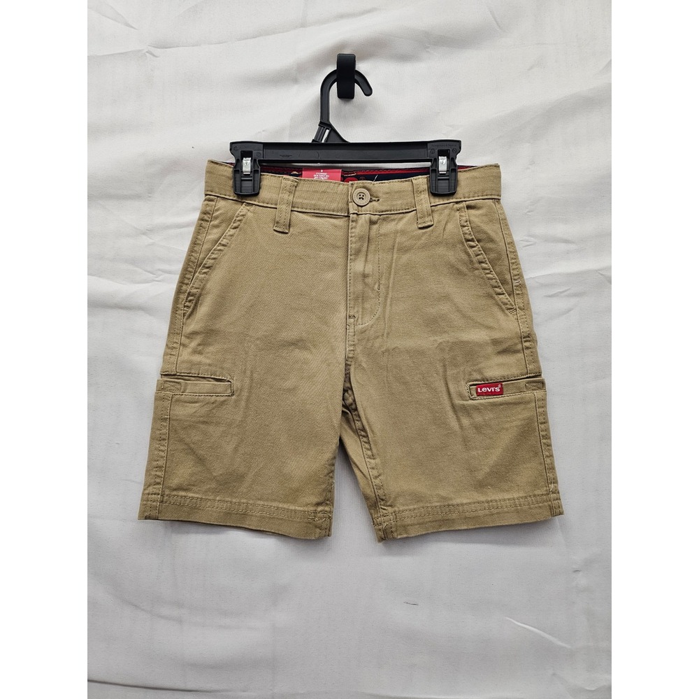 Levi's Boys Cargo Shorts Khaki Tan Cotton Blend Casual Athletic Size 8